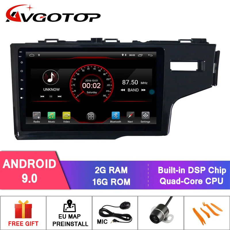 2GB 16GB DKS9319 AVGOTOP Android 9 Bluetooth GPS Автомобильный радиоприёмник dvd-плеер для HONDA FIT/JAZZ(RHD - Цвет: 2GB 16GB DKS9319