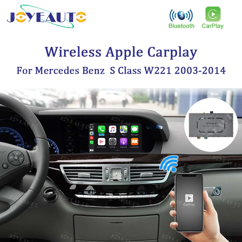 Беспроводной Apple Carplay Joyeauto для Mercedes Benz S Class W221 2003 - 2014 Android Auto CarPlay Bluetooth