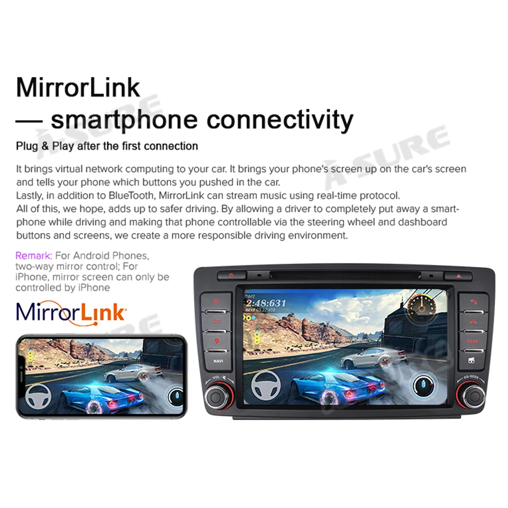 A Sure Android 9 0 2 Din 7 ''Авто Радио DVD плеер GPS навигация для SKODA fabia Octavia Yeti 2009 2013 Bluetooth DAB