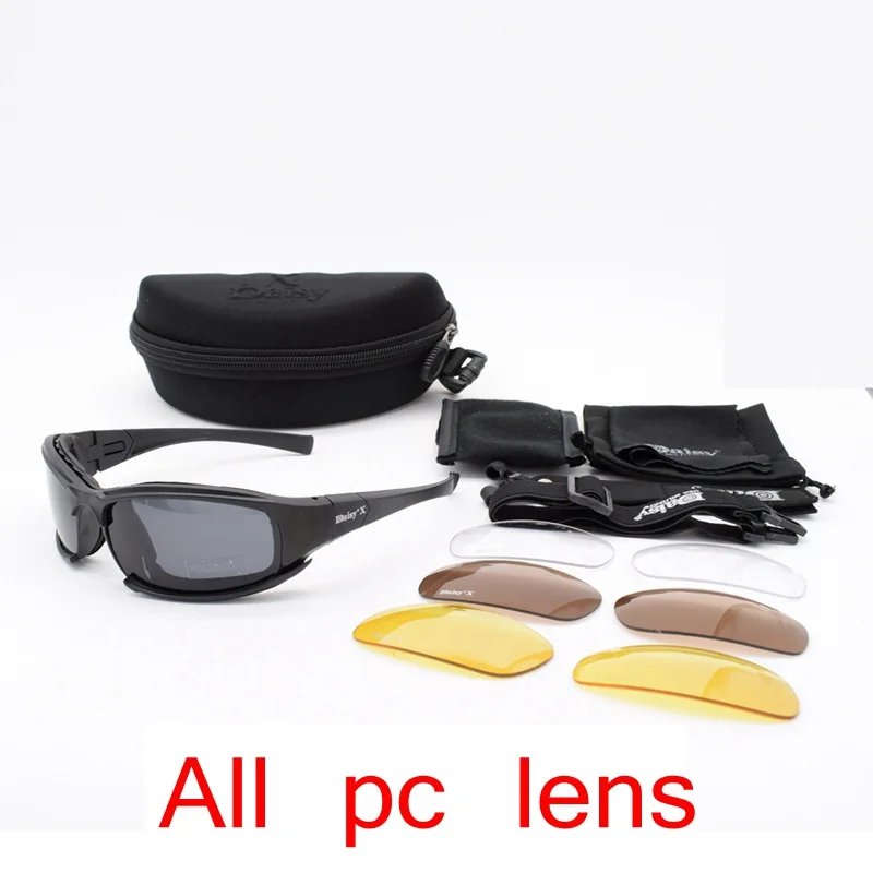 x7 no polarized Daisy Polaized спортивные очки для улицы, походные охотничьи очки, военные тактические очки, страйкбол, пейнтбол, очки для стрельбы - Цвет: x7 no polarized