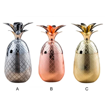 

Stainless Steel Pineapple Cocktail Wine Glasses Cocktail Cup Pineapple Cocktail Mug Bar Party Accessories Moet Glass