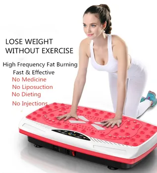 

4D 110-240V Slim Exercise Fitness Vibration Machine Trainer Board Platform Body Shaper 150 Kg / 330lb With Resistance Bands HWC