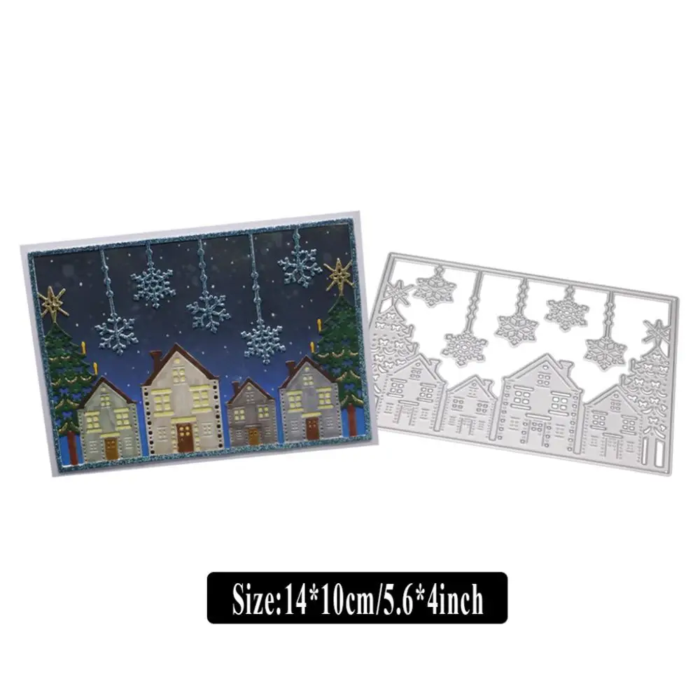

Christmas House Cutting Dies for Card Making, URYKE Die Cuts Stencil Metal Pattern Template for DIY Embossing Scrapbooking New