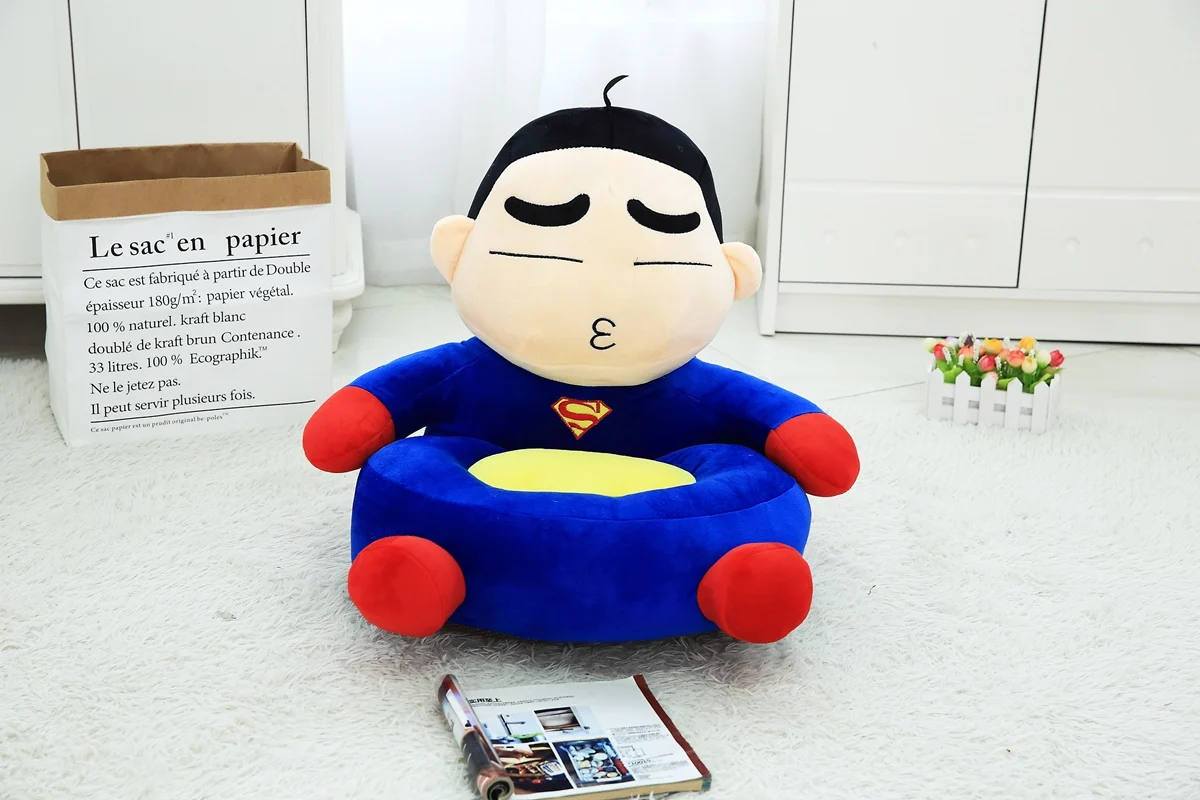 Cartoon Super Hero Toys Plush Baby Seat Feed Chair Stuffed Spiderman Batman Dolls Baby Soft Chair Plush Toys for Kids Gift