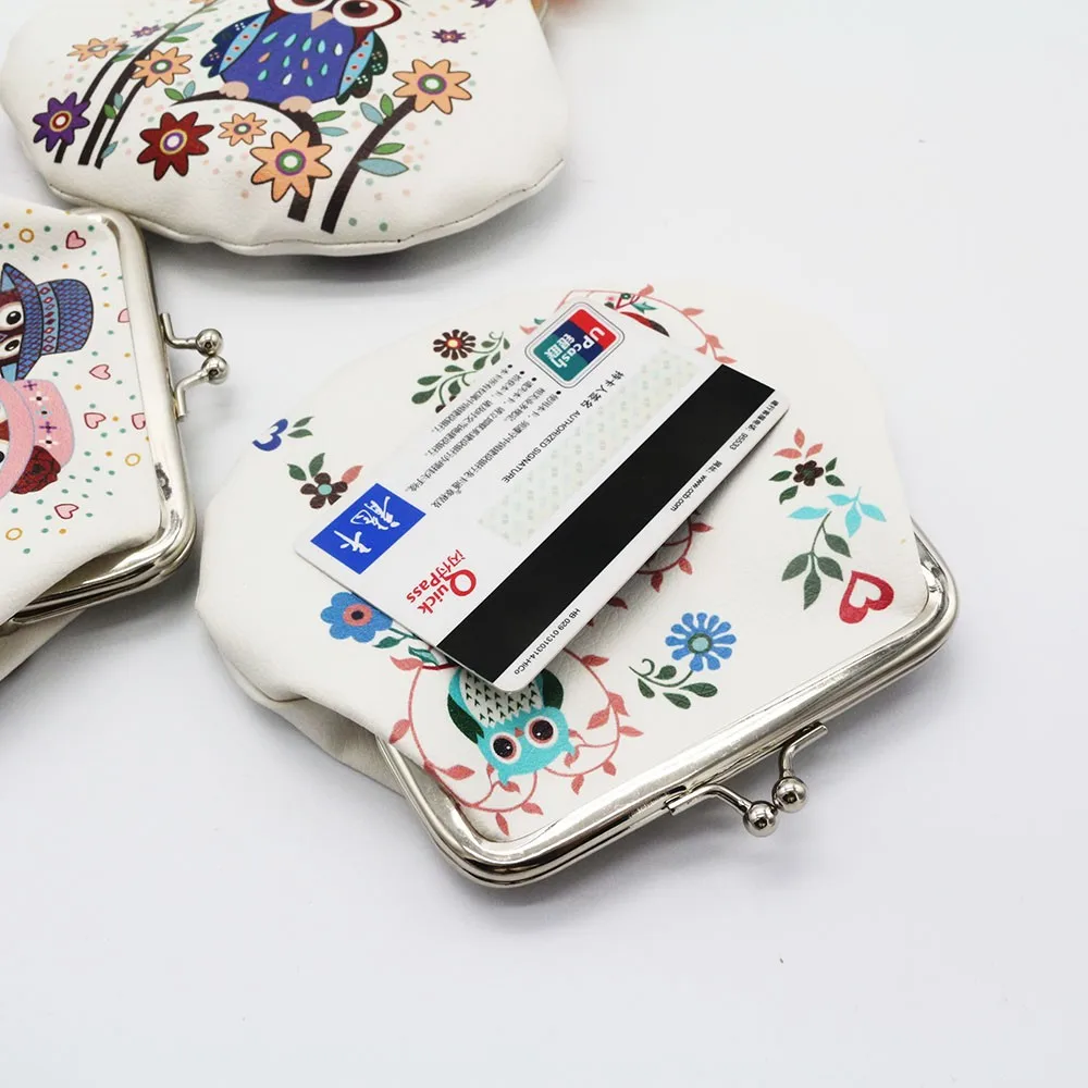 Женский маленький мини-кошелек в стиле ретро, винтажный кошелек с совой, кожаный кошелек на застежке, клатч, сумка-держатель для карт, Женская сумочка, сумка Carteira#5