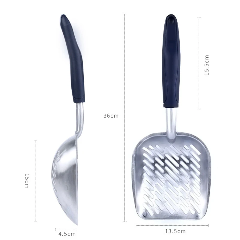 Cat Litter Scoop Big Metal Litter Scoop for Kitty Sifter with Deep Shovel and Ergonomic Handle Made of Heavy Duty Solid Aluminum