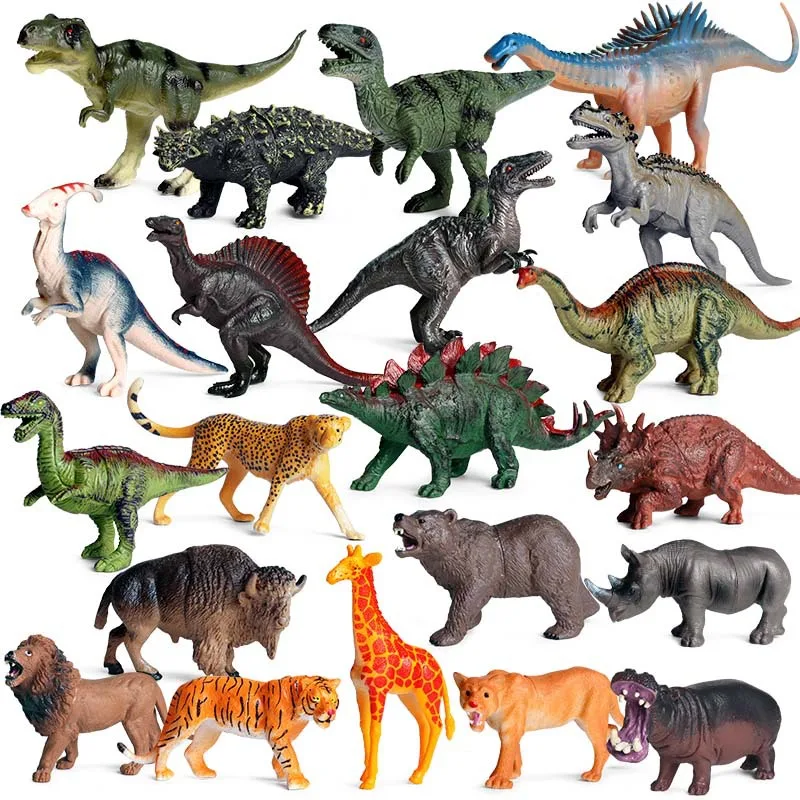Lion Tiger Tyrannosaurus Velociraptor Dinosaur Model Jurassic Figure Toys