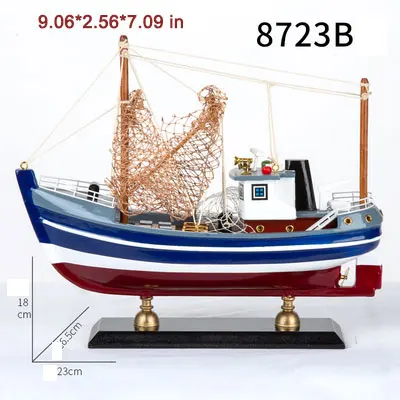 40*12,5*32 см деревянная имитационная модель кораблей ручной работы для рыбалки, парусных лодок, наборы игрушек, украшение стола, рождественский подарок - Цвет: 23cm- B