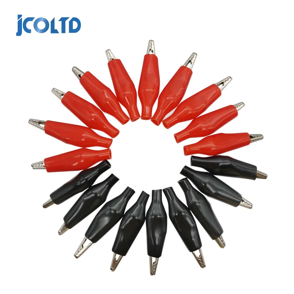 10Pcs Insulation Boot Metal Alligator Clip Electric Test 28Mm Lead Colorful Clip 
