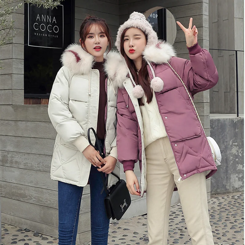 Bestie женский короткий перо хлопок платье зима корейский стиль свободный жакет утолщение удобный теплый чистый цвет пальто