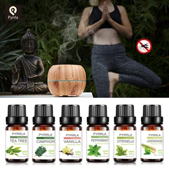 

Pyrrla 10ML Pure Essential Oils Repellent Mosquito Humidifier Aroma Lamp Eucalyptus Camphor Lemongrass Citronella Vanilla Oil