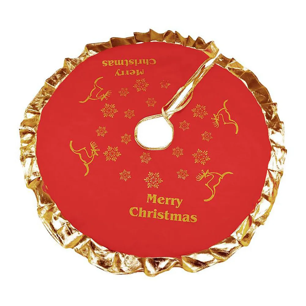 Новогодний фартук с изображением оленя, корзины, дерева, юбки, дерева, новогодний фартук, красный ковер из мешковины для ног и деревьев, круглая юбка, 90 см