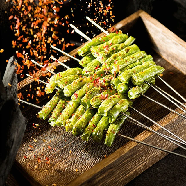 Deauy 6/10 Dcs Rozsdamentes Acél U Alakú Grillező Forrasztó Villa Tű Fa Fogantyú Nyárs Dupla Bbq Szerszámok - Image 6