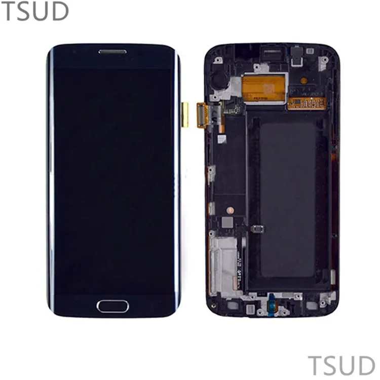 Для SAMSUNG Галакси S6 Edge ЖК-дисплей дигитайзер в сборе с рамкой сенсорный экран для Samsung Galaxy S6 Edge ЖК-дисплей