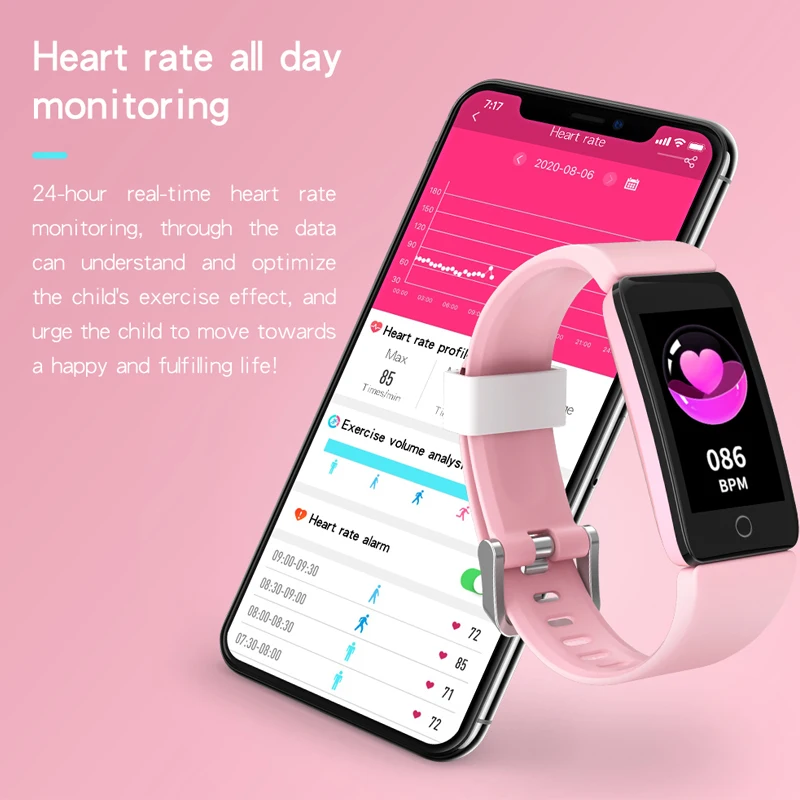 T12 Kids Smart Bracelet Heart Rate Monitor Blood Pressure Oxygen Health  Tracker Clock Ip68 Waterproof Students Sports Smartwatch - Smart Watches -  AliExpress