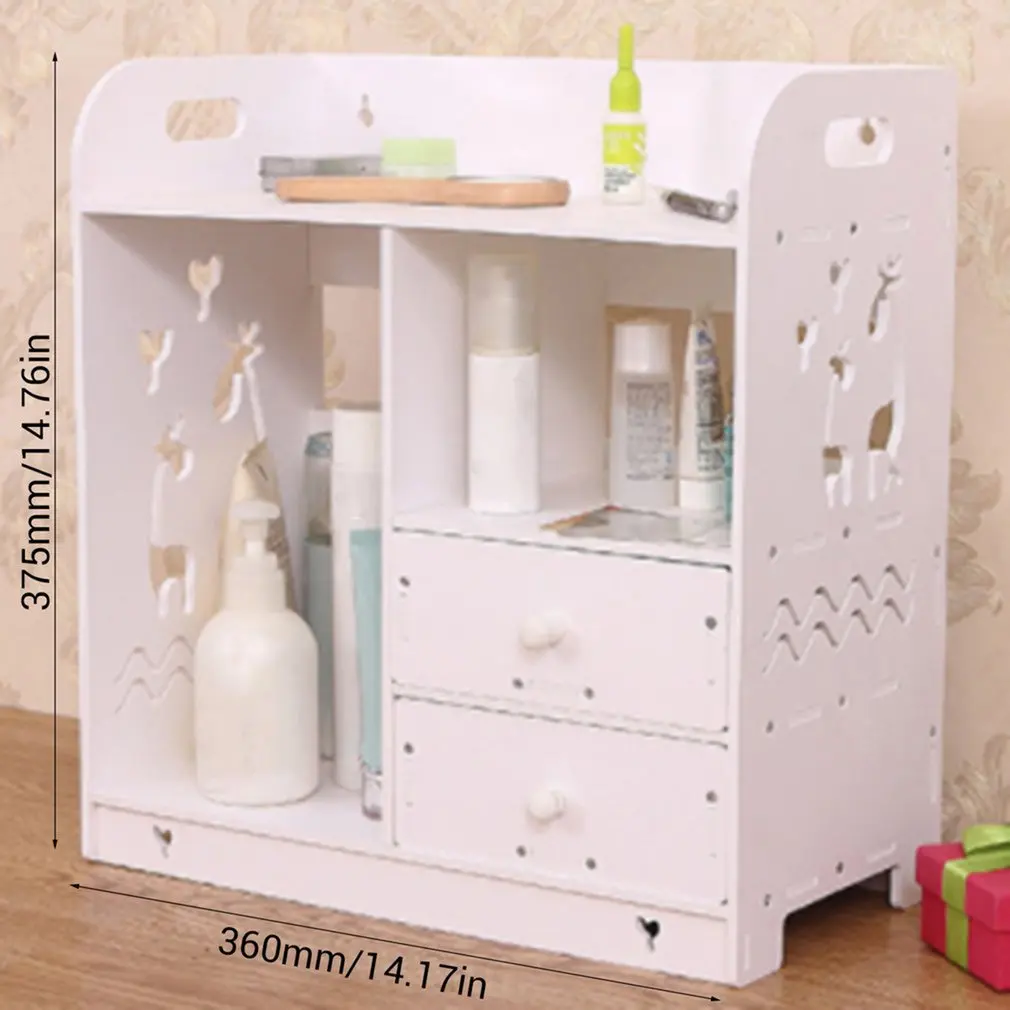 Multi Use Wooden Desk Organizer Small Objects Cosmetics Storage