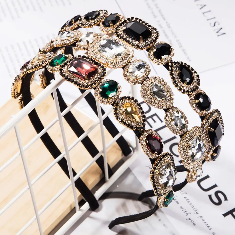 Luxury Shiny Crystal Headbands for Women Sparkly Rhinestone Baroque Hairbands Fashion Woman Hair Accessories |