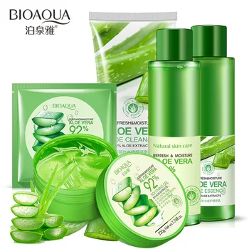 

BIOAQUA Face Care Set Vera Gel Cream Natural Vera Moisturizing Mask Essence Toner Women Skin Care Face 5pcs/set