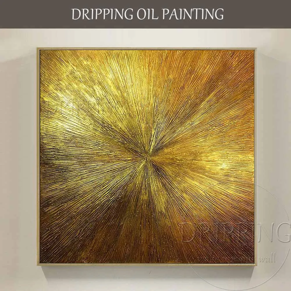 

Hand-painted High Quality Thick Paints and Thick Textured Golden Acrylic Painting Thick Paints Golden Textured Knife Painting