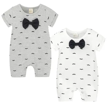 

Cute New Baby Clothes Beard Jumpsuit and Collar Knot Jumpsuit