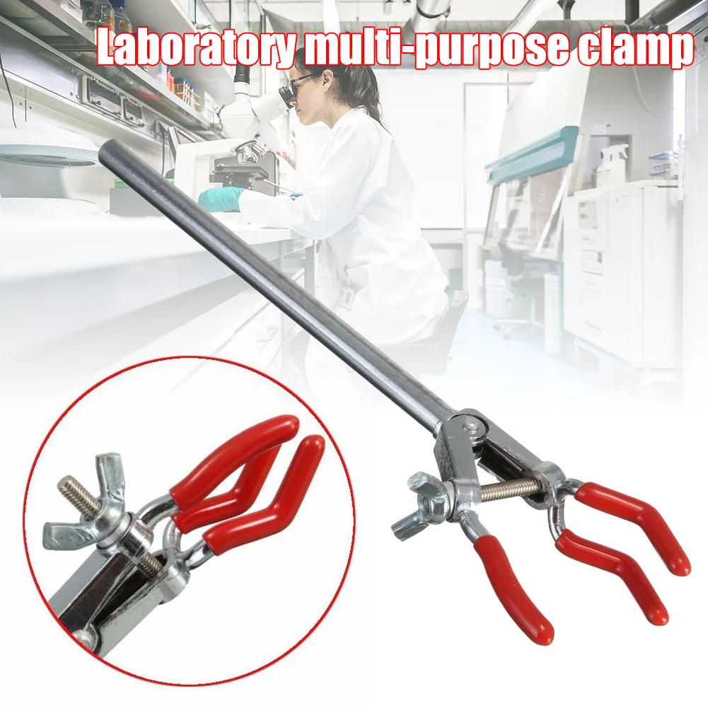 

Alloy Lab Clamp 3 Prong Finger Rubber-Coated Large Grip Adjustable Condenser Holder Small CLH@8