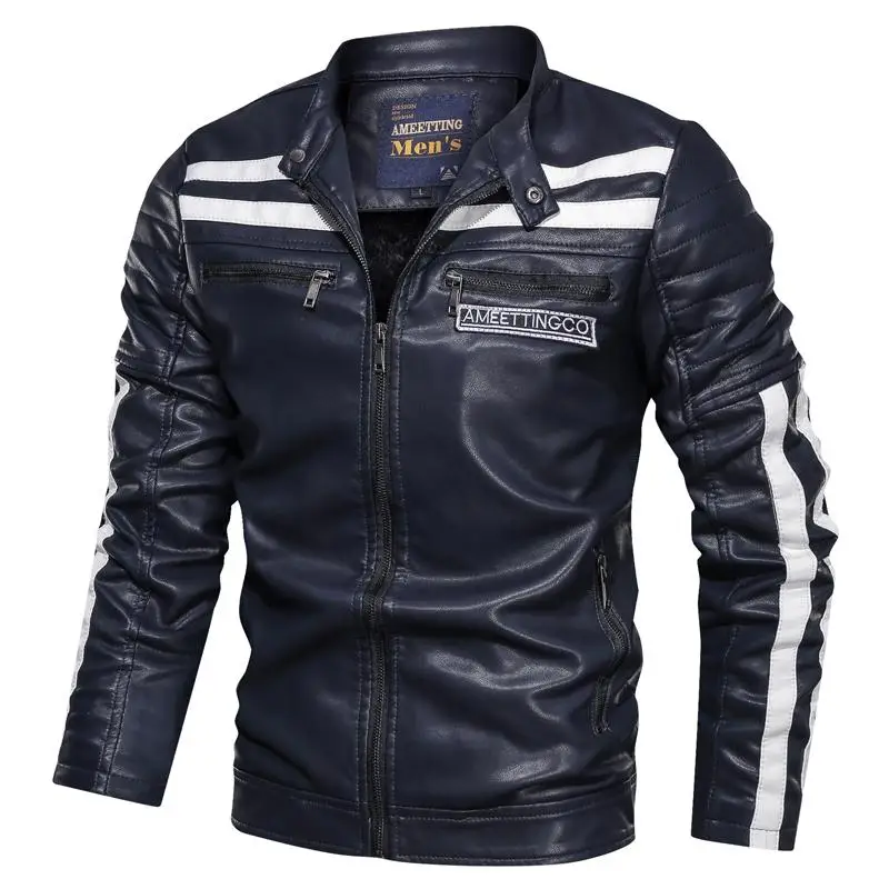 2019 Mens Leather Jackets Casual High Quality Classic Motorcycle Bike Jacket Men Plus Velvet Thick Coats Winter Chaqueta Hombre | Мужская