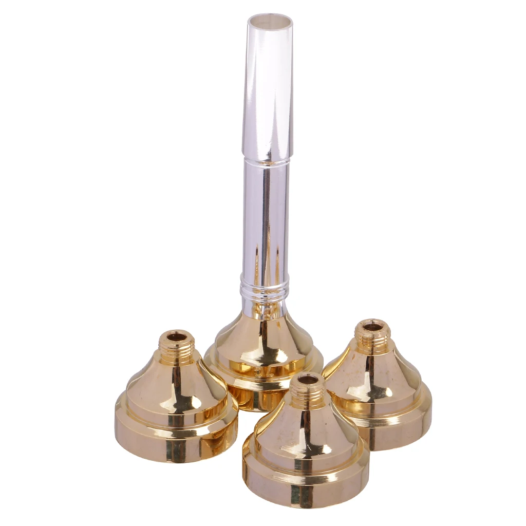 Trumpet Mouthpiece 4 Sizes Set 3C 5C 7C 1-1/2C Gold Plated Mouth Pieces Kit