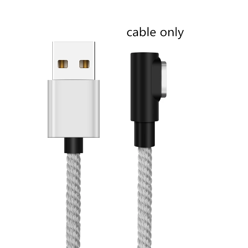 90 градусов 3A Магнитный кабель Micro USB кабель type C кабель передачи данных для быстрой зарядки для iPhone XS MAX XR SAMSUNG S10 Plus S9+ S8 Note 9 - Цвет: Only Silver Cable