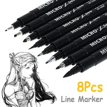 

8/12Pcs Markers Pen Hand Lettering Pens Neelde Drawing Line Calligraphy Pen Waterproof Pigment Sketch For Design Art Supplie