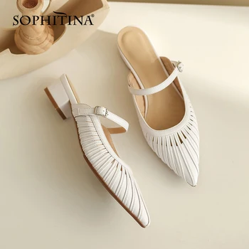 

SOPHITINA Shoes Women Elegant Fashion Leisure Handmade Slipper Ladies Comfortable Summer Outdoor Casual Women's Slipper SO539