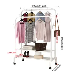 Perchero de pie para colgar ropa, armario de secado, almacenamiento Simple, muebles, Riel de tela móvil
