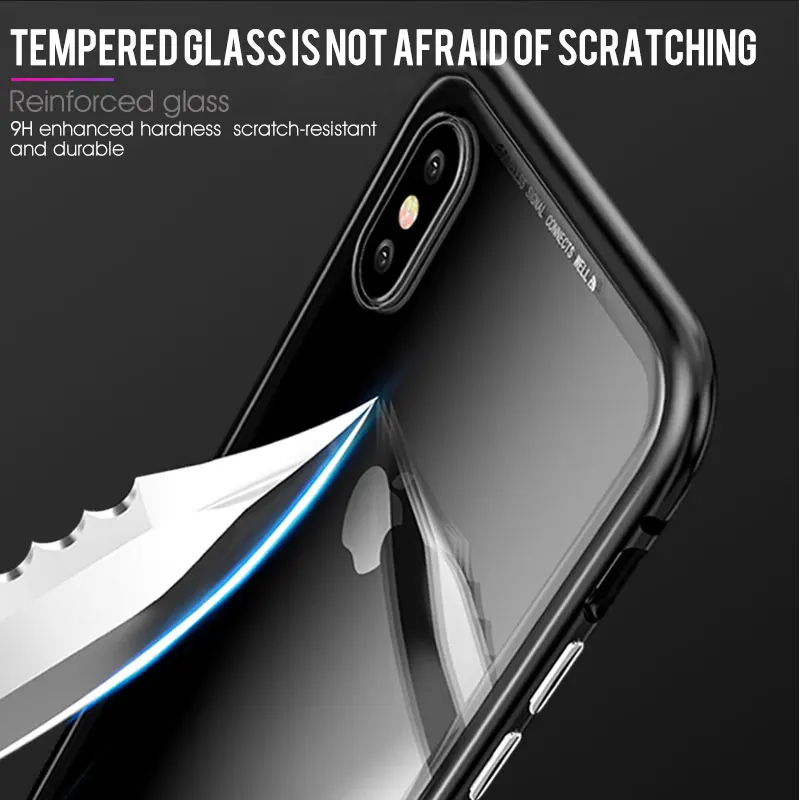 Sarika Магнитный адсорбционный металлический чехол для iPhone 5, 5S, 7, 8, 6, 6s Plus, X, XS, XR Max без переднего стекла, Магнитная Крышка для iPhone 7, 8