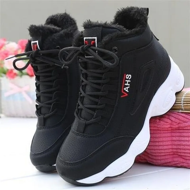 Woman Shoes Platform-Sneakers Thick-Soled-Shoes High-Top Winter Womens Plush Super-Fire