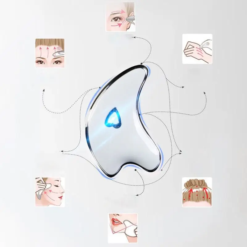  Electric Gua Sha Board Facial Scraping Plate Massager Shaping Tool Lifting Scraper Slimmer SPA Rela