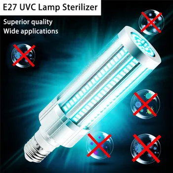 

E27 UV Sterilization Lamp UVC Ultraviolet Light Disinfection UV Sterilizer Ozone Led Lights Home Clean Air Kill Mites 60W