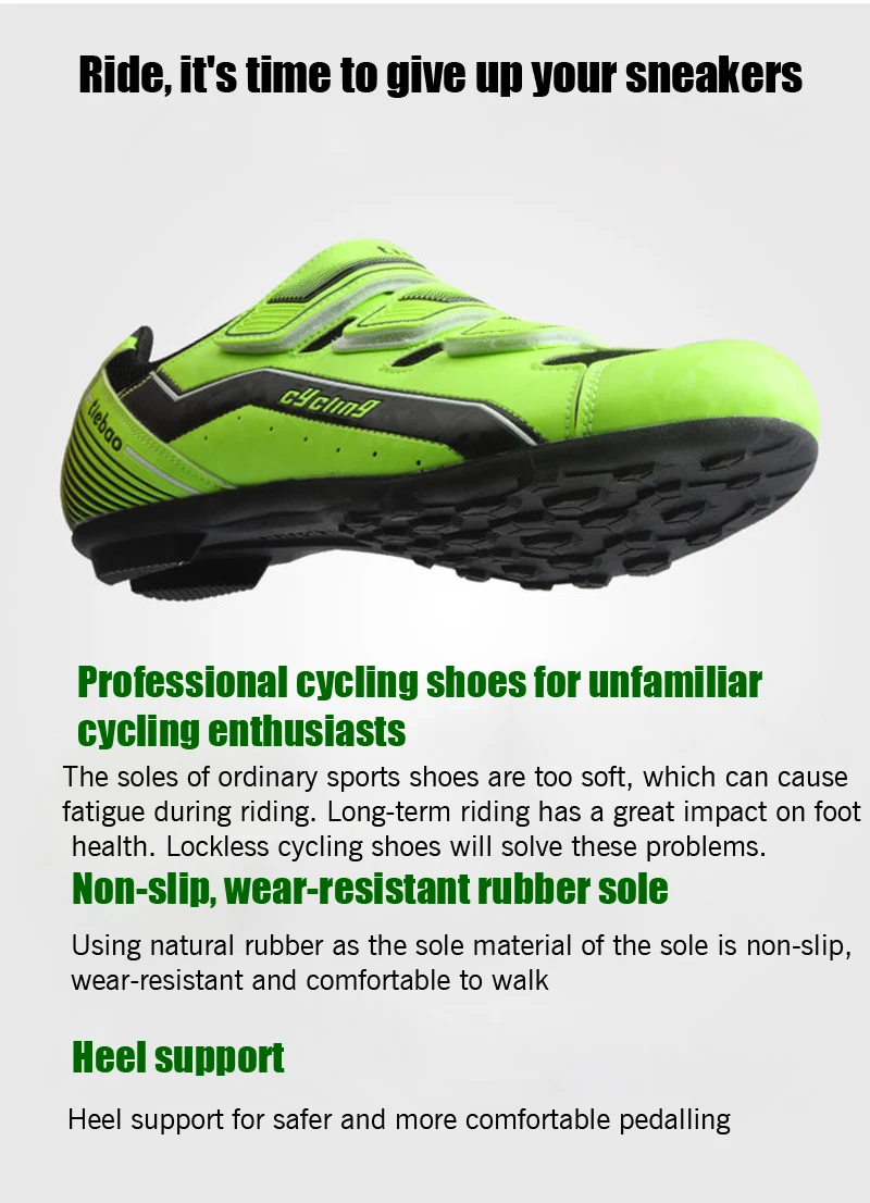 Tiebao Cycling Shoes New Non-lock MTB Road Bicycle Shoes Men Women Ventilation Suitable For Cycling Walking Rubber Outsole Shoes