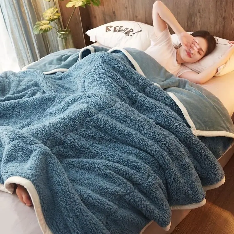 Из шерсти ягнёнка, кашемир держать тепло одеяло s сплошной цвет мягкие удобные фланелевые одеяло офисное одеяло для короткого сна постельное белье одеяло одеяла