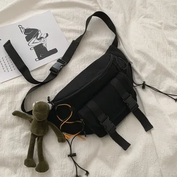 

Korean version of ins Japanese Harajuku sports chest bag waist bag male style retro student tooling messenger bag female trend