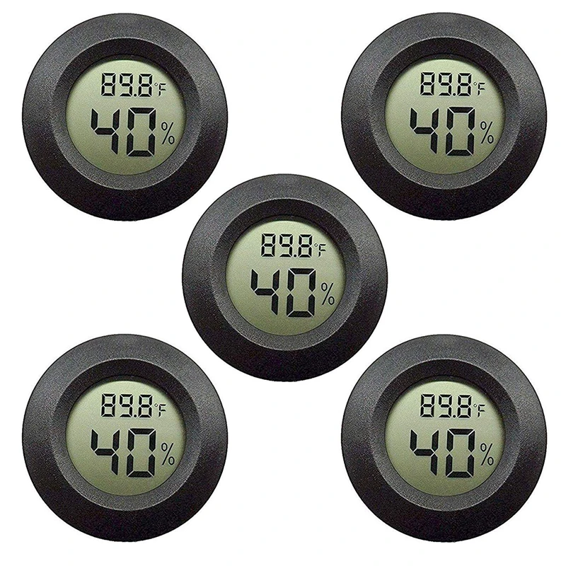 

5-pack Hygrometer Thermometer Digital LCD Monitor Humidity Meter Gauge for Humidifiers Dehumidifiers Gre