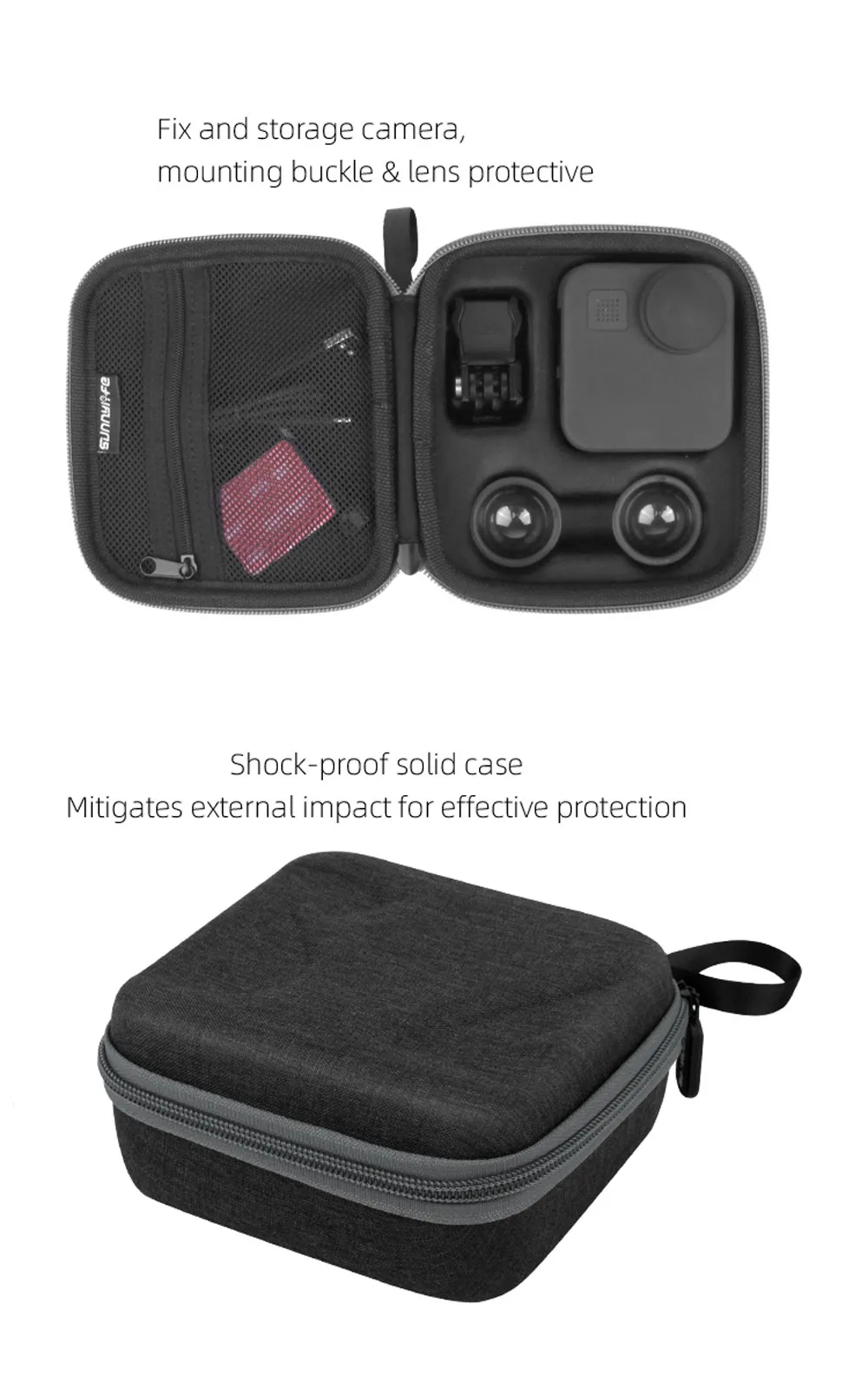 Портативная Защитная сумка для хранения для Go Pro MAX, чехол для спортивной камеры, защитная оболочка, сумка на молнии, аксессуары для камеры, Прямая поставка