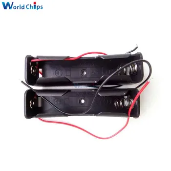 

5pcs High Quality Black Plastic 18650 Battery Case Holder Storage Box with Wire Leads for 18650 Batteries 3.7V Wholesale