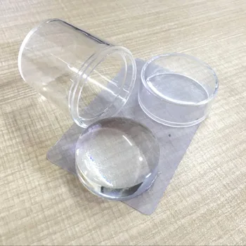 

NEW Nail Art Stamper Sets Clear Silicone Soft Head Polish Printing Tools Nail Stamper Scraper with Cap TRND270