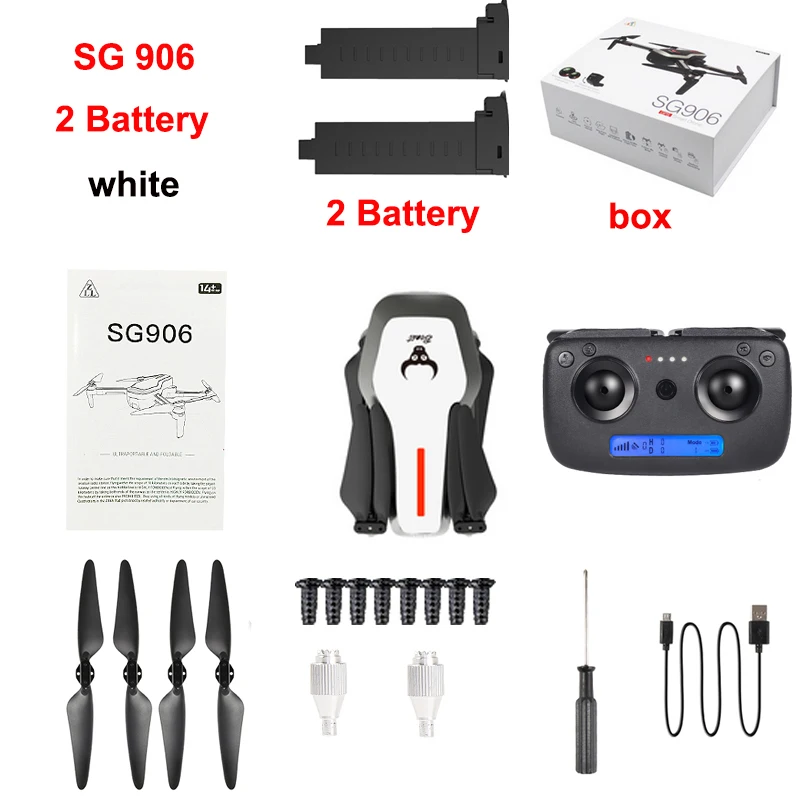 White 2 Batteries SG906 gps Бесщеточный 4K Дрон с камерой RC Квадрокоптер DronHandbag 5G Wifi FPV Дрон оптический поток позиционирования высота удержания - Цвет: White 2 Batteries
