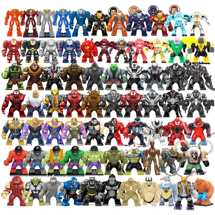 

Big Super Heroes Marvel Avengers Large Figures Deadpool Venom Thanos Iron Man Spiderman armor Building Blocks Toys for Children