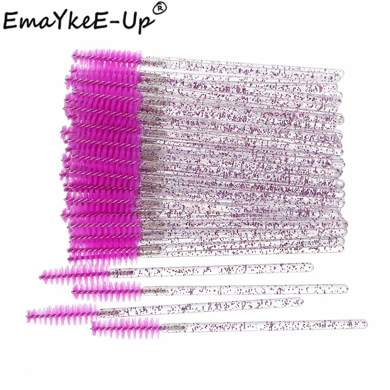 50pcs Disposable Crystal Eyelash Brushes Mascara Wands Grafting lash Brush Eyelash Brushes for Eyelashes Applicators lash wand