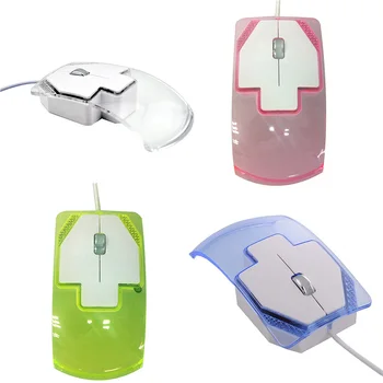 

Clear Computer Wired Mouse Optical LED Light Transparent USB PC Laptop Desktop Mouse Mice 4 Colors