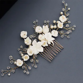 

ACRDDK Vintage Headdress Handmade Flower Hair Comb Hair Pin Comb for Women Bride Wedding Jewelry Hair Ornaments Jewelry SL