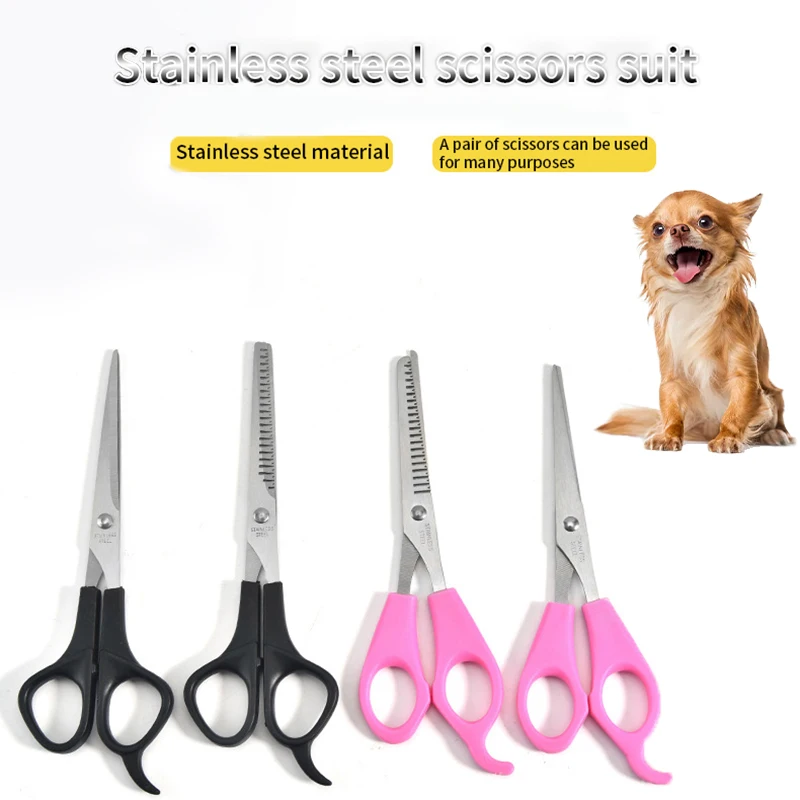Pet Dog Scissors Hair Straight Thinning Shears Scissors Puppy Durable Stainless Steel Hair Cutting for Dogs Cats Gromming Tools