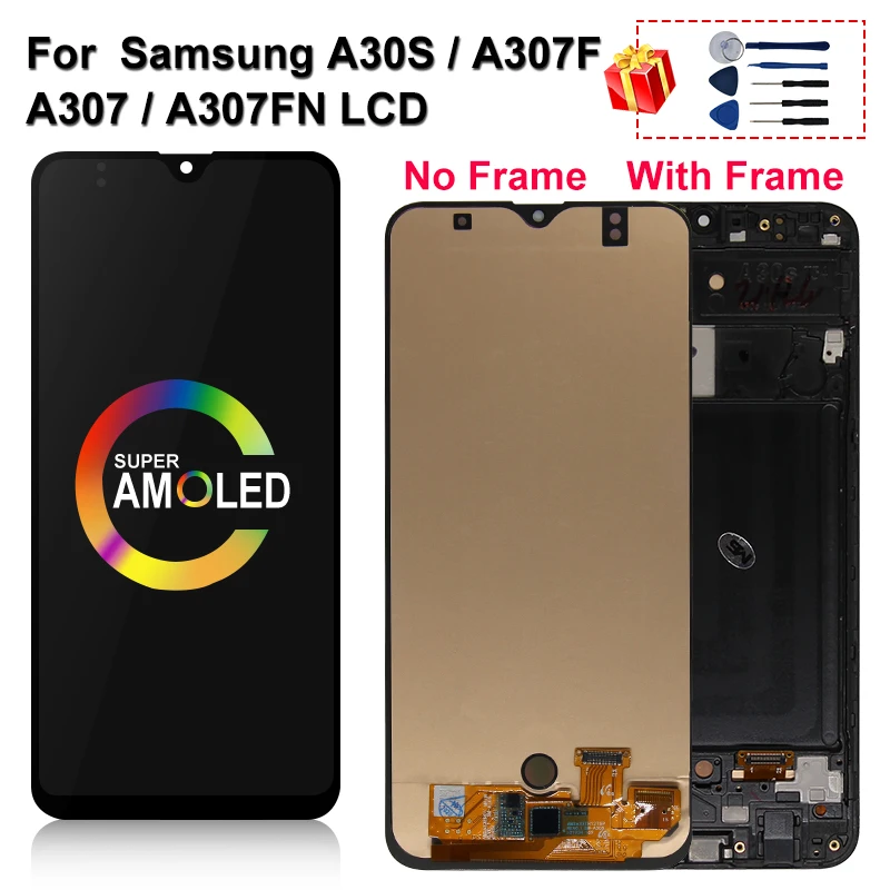 ЖК дисплей 6 4 дюйма Amoled для Samsung galaxy A30S A307 A307F экран с дигитайзером в сборе A307FN