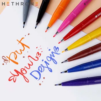 

Hethrone 1pcs Colored soft brush Markers pen Drawing pen oil Painting supplies Markers Pen for Graffiti DIY soft brush pen